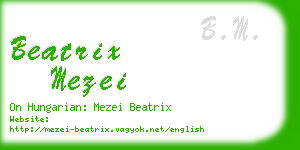 beatrix mezei business card
